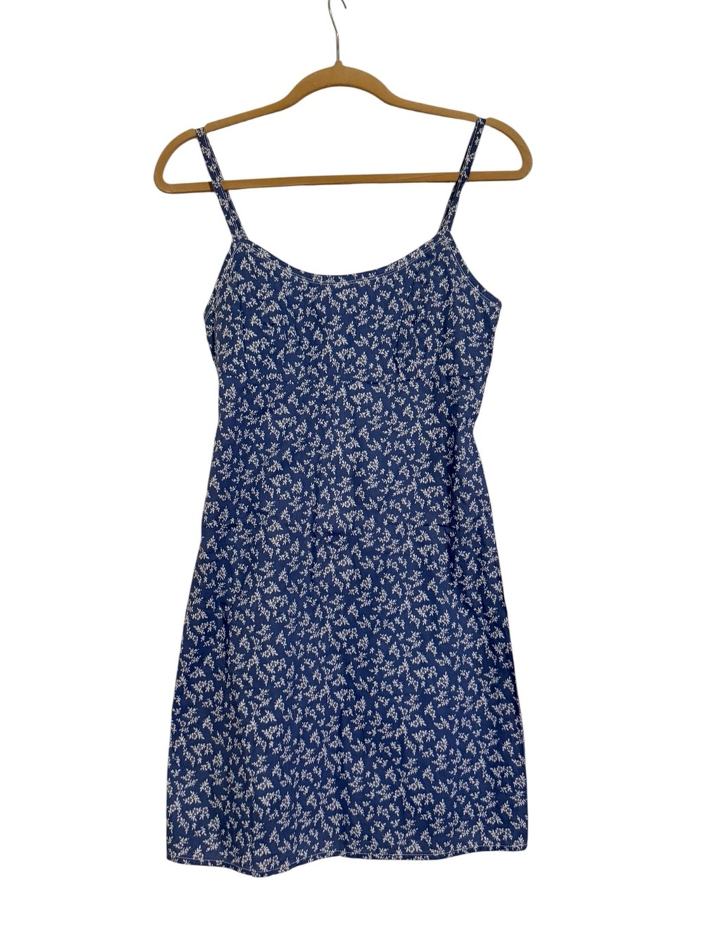 Brandy Melville J.Galt Blue Ditsy Floral Mini Dress Spaghetti Strap One Size